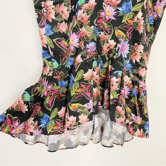 Nicole Miller X Artelier Lamanca Jungle Dress Whimsical Floral - Picture 9 of 16